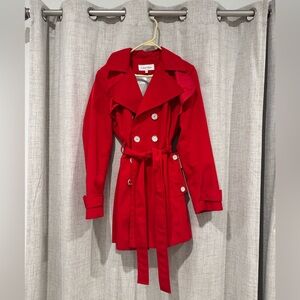 Calvin Klein Red Trench Coat - size small